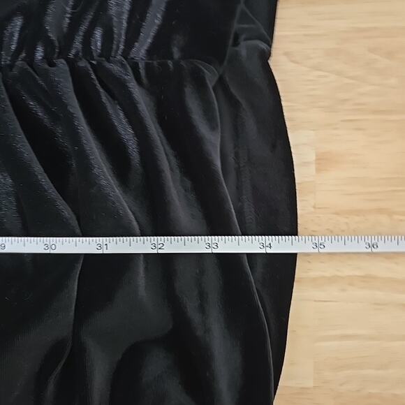 NWT Rachel Parcell Black Velvet Dress Size Small Ruched Bodycon Whimsygoth 90s - Picture 7 of 10